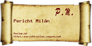 Pericht Milán névjegykártya